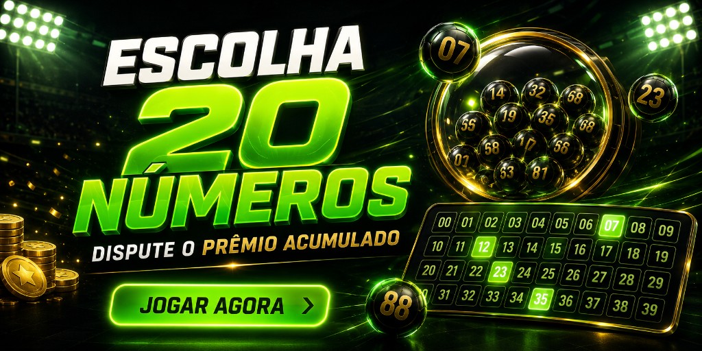 Escolha 20 numeros e dispute o premio acumulado