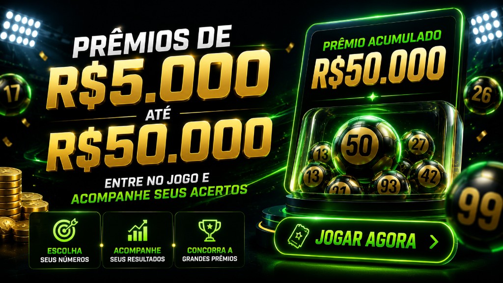 Premios de R$ 5.000 ate R$ 50.000